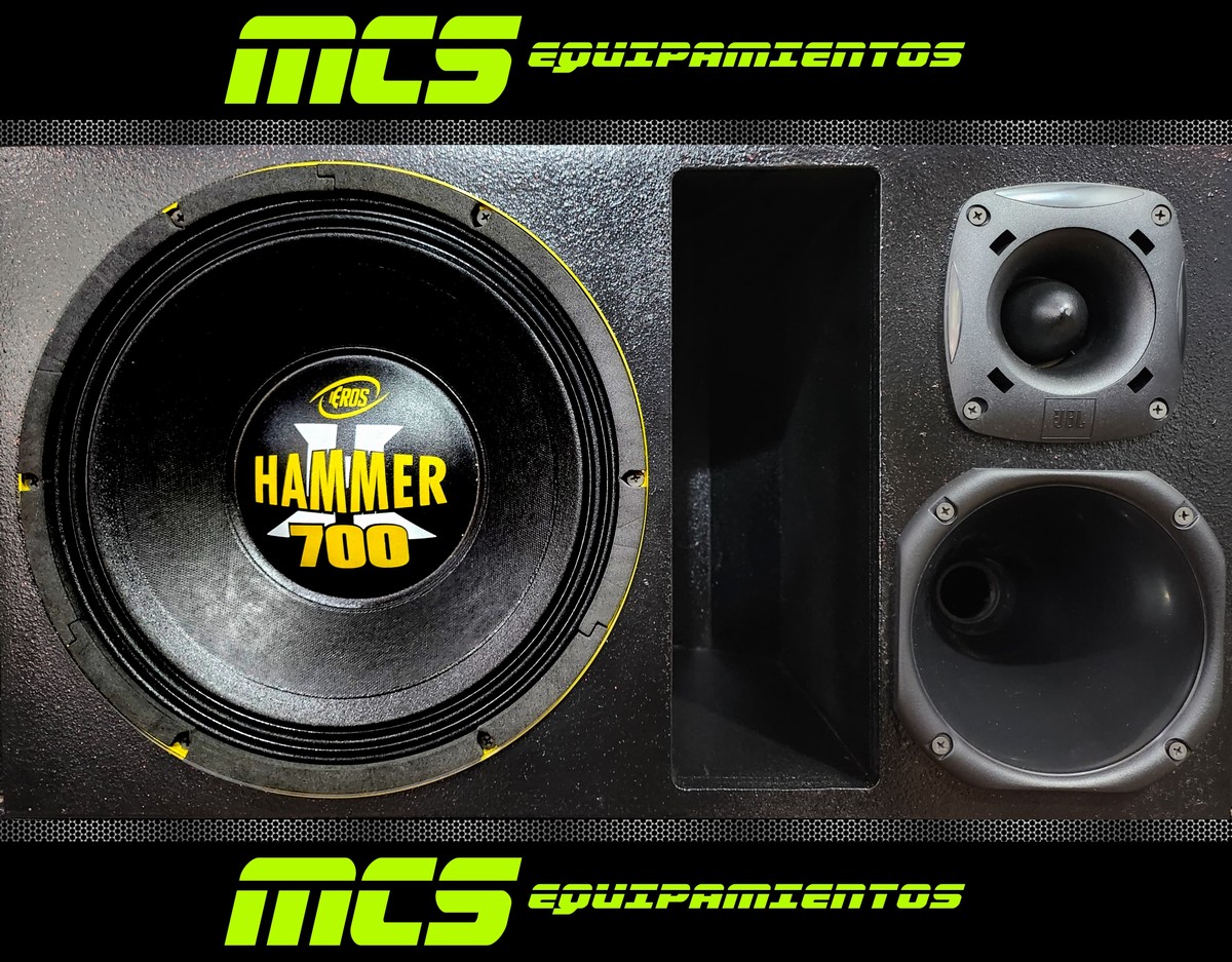 Caja trio con woofer EROS HAMMER 12