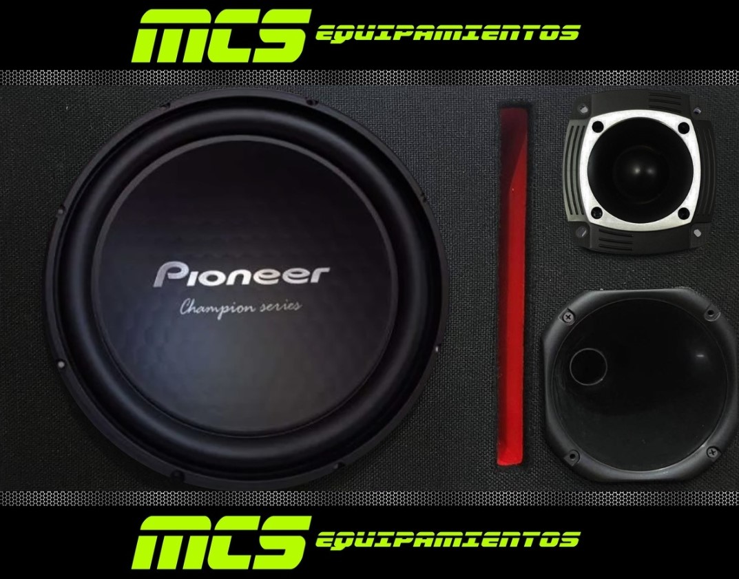 Caja trio con subwoofer PIONEER 12" 400RMS TSW32S4 / Booster