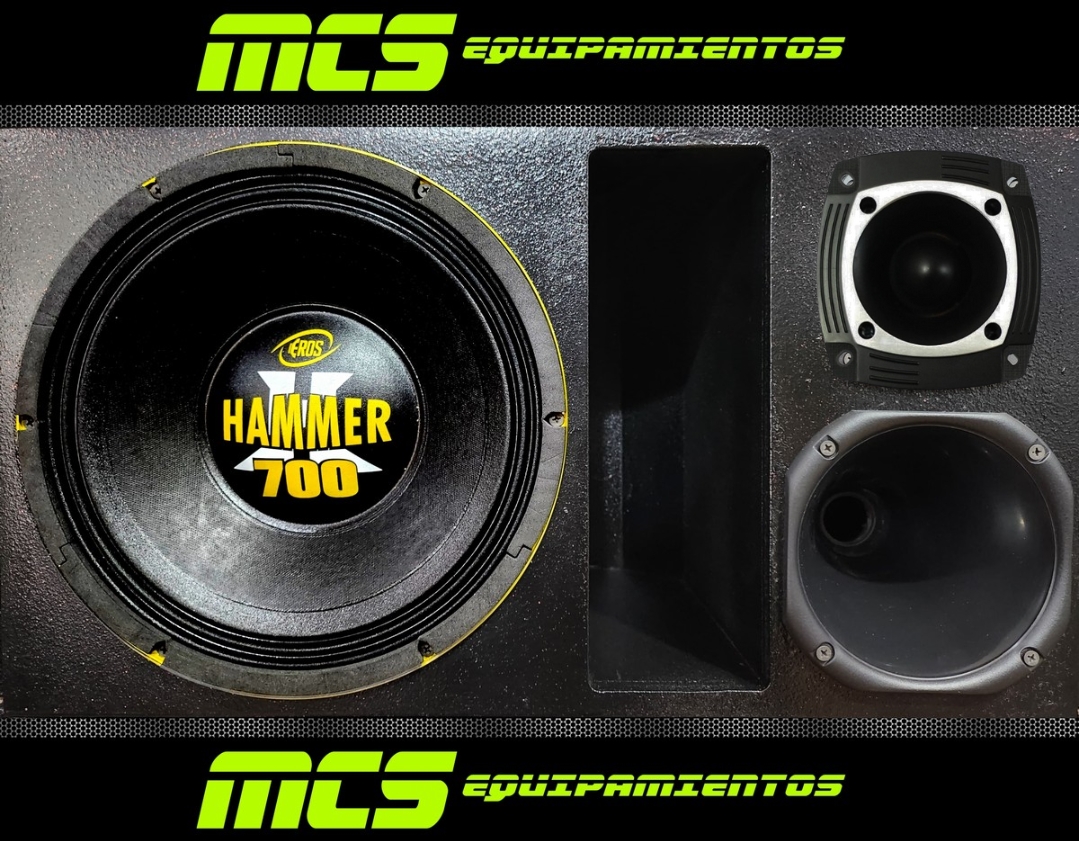 Caja trio con woofer EROS HAMMER 700RMS 12