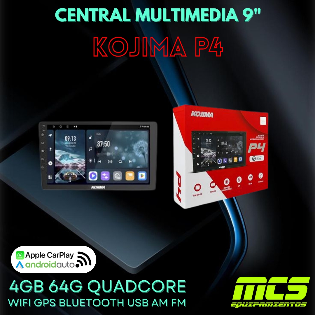 Central multimedia KOJIMA P4 4BG 64GB QUADCORE pantalla 9