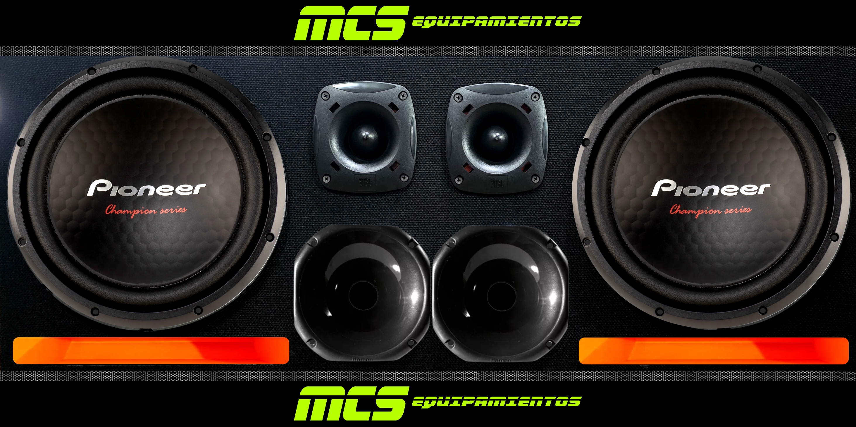 Equipo completo con subwoofer PIONEER 12" TS-W312D4 DOBLE