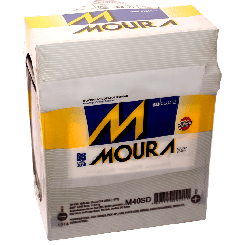 Batería MOURA 40A (-+) borne fino M40SR 18 meses de garantía