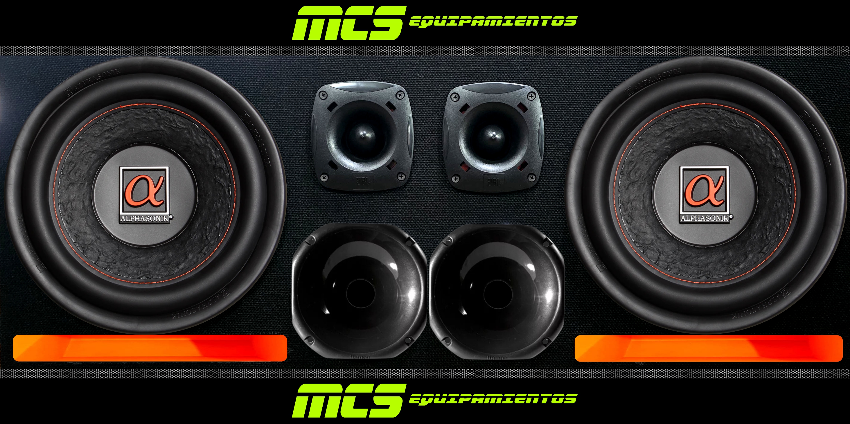 Equipo completo con subwoofer 12" ALPHASONIK 400RMS DOBLE